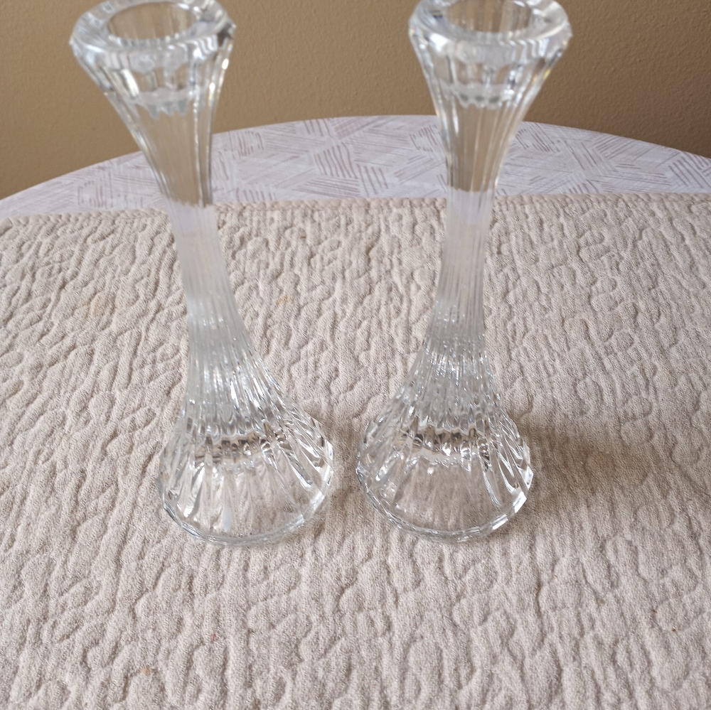 (2) Mikasa Park Lane 8" Candleholders - Picture 2 of 6